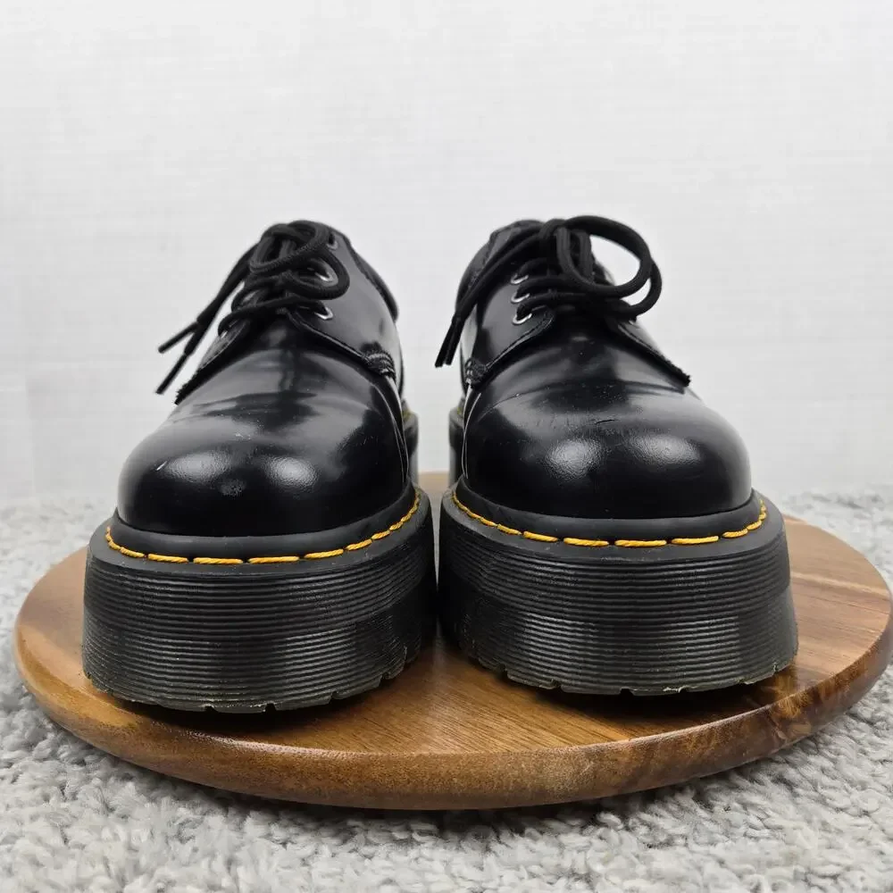Dr. Martens Womens 10 8053 Quad Black Platform 5-Eye Low Top Casual Y2K Boots